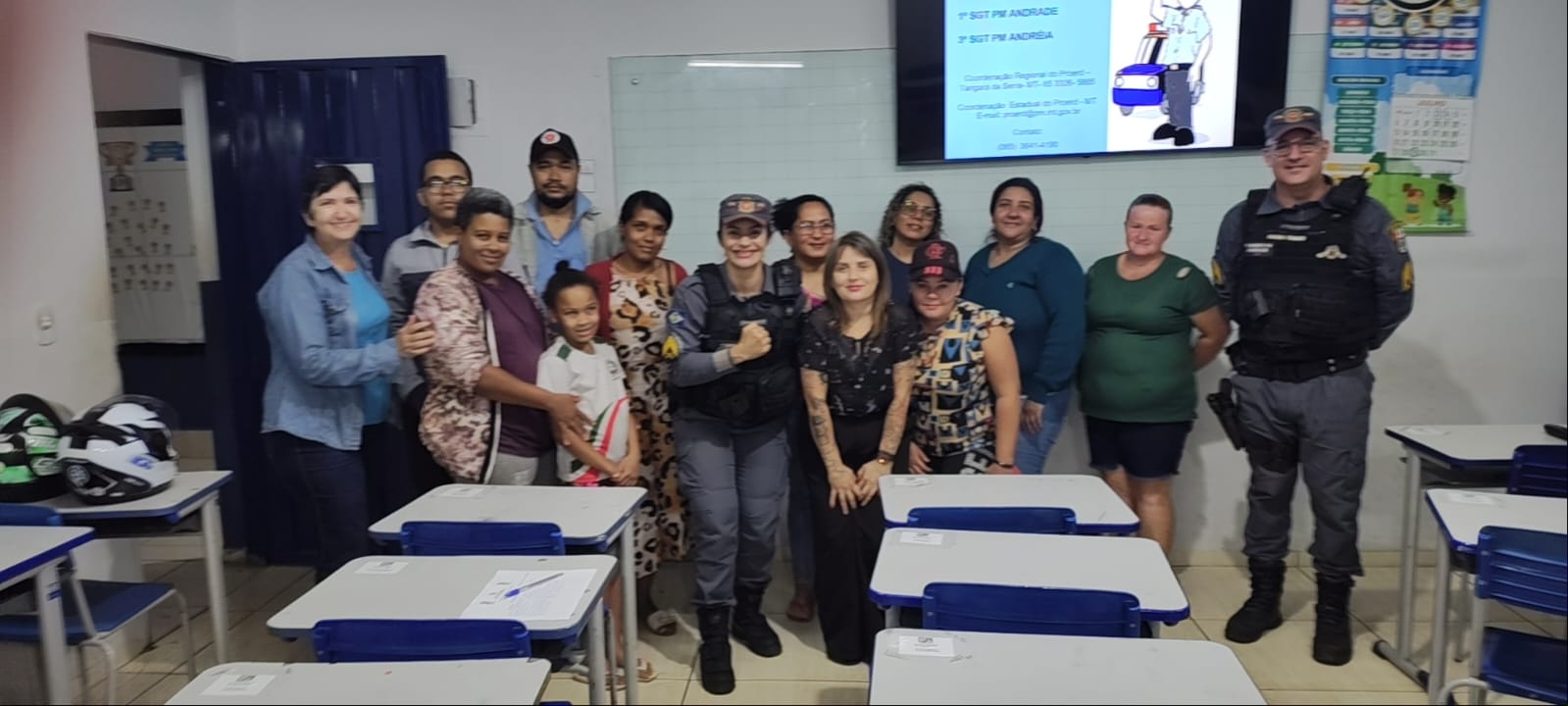 Sargento Andréia Andrade em evento com a família